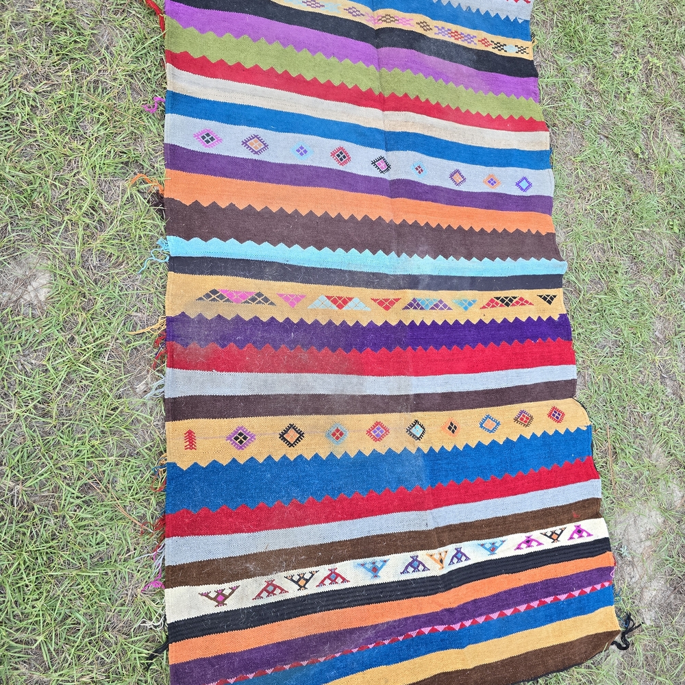 Colorful Striped Woven Rug - Picture 2 of 5